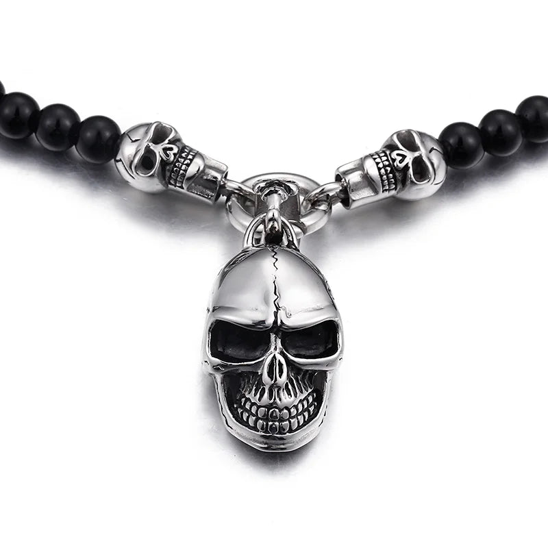Punk Rock Stainless Steel Skull Men's Necklaces & Pendants 47/60/75CM Long Black Non-Mainstream Necklace Jewelry For