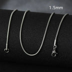 50cm New Fashion Stainless Steel Chain 1.2-3mm Silver Color Rose Gold Necklace Jewelry Vacuum Plating Accessories Chokers Collar
