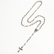 Rosary Jesus Cross Pendant Necklace — Stainless Steel 4MM