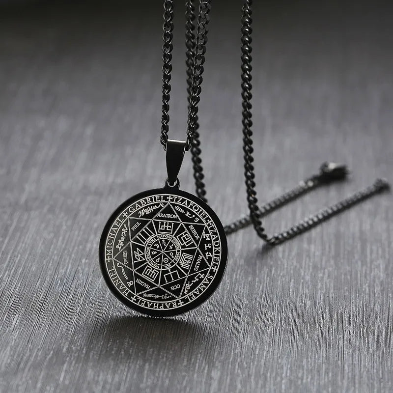 Seven Archangels Seal Talisman Angel Jewelry Magic Pendant Occult Necklace Gabriel Zadkiel Samael Raphael Stainless
