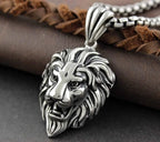 Hip Hop Silver /Gold/Black Color Lion Head Pendant Necklace For Men Luxury Stainless Steel Male Jewelry Friendship Gift