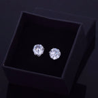 6mm/8mm AAA Zircon CZ Round Stud Earrings Hip hop Jewelry Men Copper Material Iced Bling Push-back