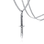 Supernatural Sword Dagger Knife Necklace Pendant for Men Stainless Steel Male Bike Jewelry