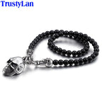 Punk Rock Stainless Steel Skull Men's Necklaces & Pendants 47/60/75CM Long Black Non-Mainstream Necklace Jewelry For
