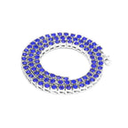 THE BLING KING  1 Row Tennis Chains Necklace For Men Iced Blue/Red/Black Colored Rhinestones Link Choker Hiphop Jewelry
