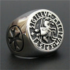 Knights Templar Seal Horse Rider Ring — 316L Stainless Steel