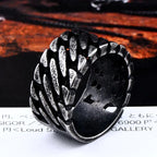 Wide Twist Knitting Ring — Stainless Steel