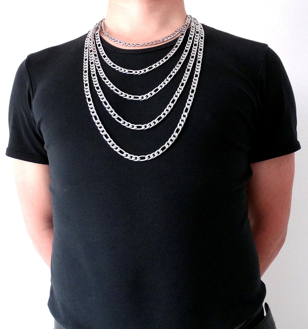 Figaro Chain Necklace for Men 10mm — Stainless Steel