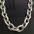 Silver O Link Chain Necklace 8-15mm — SS