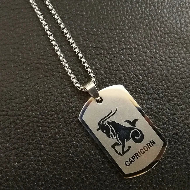 Scorpio 12 Constellations Necklace Birthday Gifts Gold Color Stainless Steel Amulet Pendant Zodiac Sign Jewelry Collier