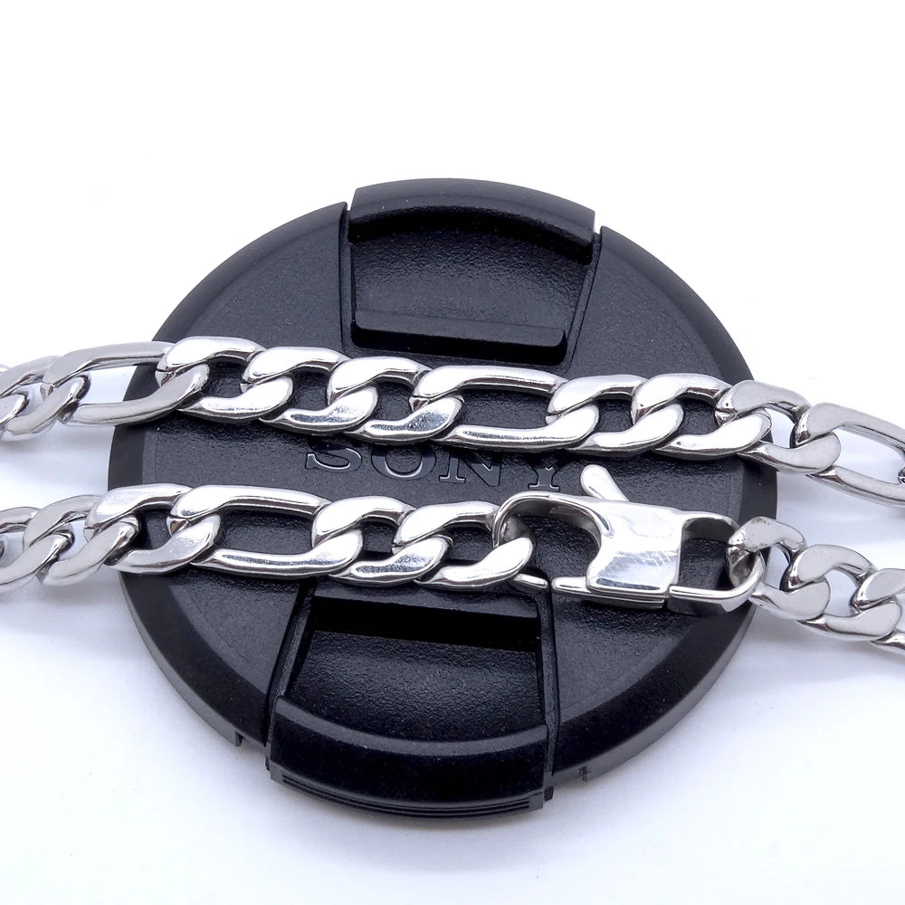 Figaro Chain Necklace for Men 10mm — Stainless Steel