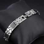 10MM Wide Chain Men's Bracelets Stainless Steel With Magnetic Hematite Stone Bracelet for Men Male Jewelry Healthy Care