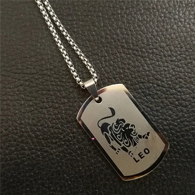 Scorpio 12 Constellations Necklace Birthday Gifts Gold Color Stainless Steel Amulet Pendant Zodiac Sign Jewelry Collier