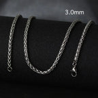 50cm New Fashion Stainless Steel Chain 1.2-3mm Silver Color Rose Gold Necklace Jewelry Vacuum Plating Accessories Chokers Collar