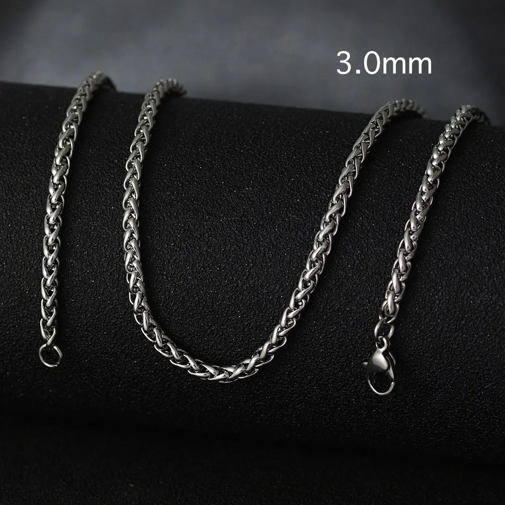 50cm New Fashion Stainless Steel Chain 1.2-3mm Silver Color Rose Gold Necklace Jewelry Vacuum Plating Accessories Chokers Collar
