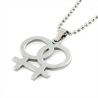 2024 Fashion LGBT Gay Pride Rainbow Girl Boy Symbol Necklaces Pendant Stainless Steel Necklace Men Jewelry