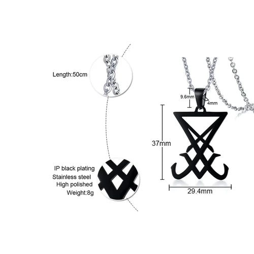 Choronzon Sigil Black Pendant Necklace