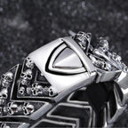 Gothic 25MM Width Skull Link Chain Men’s Bracelets for Man Punk Rock Skeleton Bracelet Male Stainless Steel Wrap