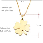 DOTIFI Stainless Steel Necklace For Women Man Lover's Clover Gold Color Pendant Necklace Engagement Jewelry