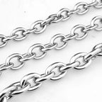 Silver O Link Chain Necklace 8-15mm — SS