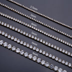 TOPGRILLZ 3mm-10mm Iced Out Bling AAA Zircon 1 Row Tennis Chain Necklace Men Hip Hop Jewelry Gold Silver Color Charms