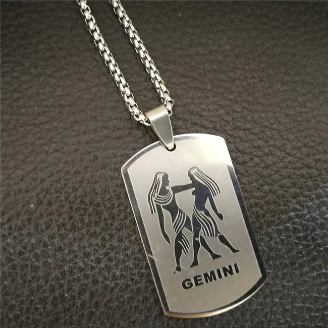 Scorpio 12 Constellations Necklace Birthday Gifts Gold Color Stainless Steel Amulet Pendant Zodiac Sign Jewelry Collier