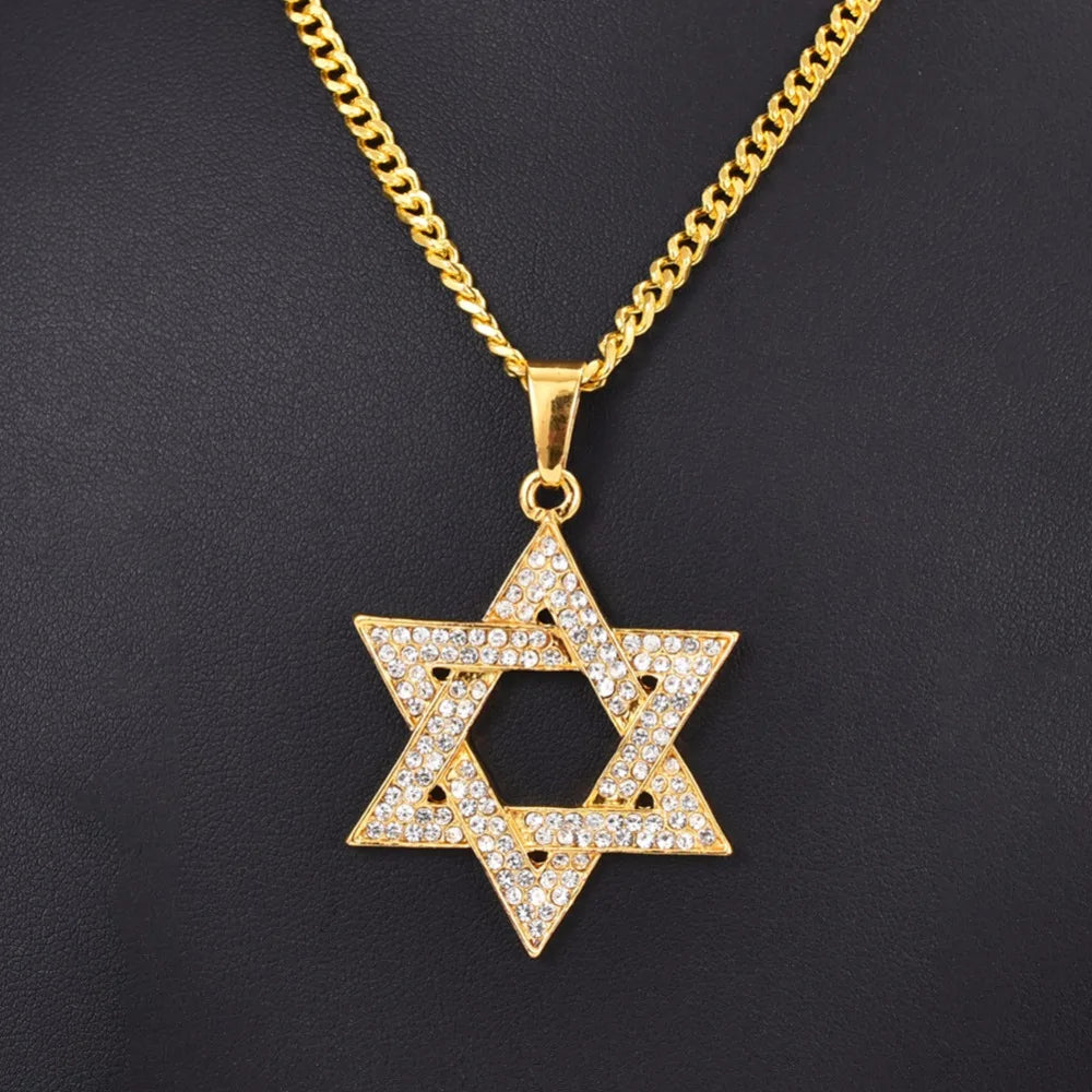 Star of David Pendant Necklace — Gold