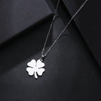 DOTIFI Stainless Steel Necklace For Women Man Lover's Clover Gold Color Pendant Necklace Engagement Jewelry