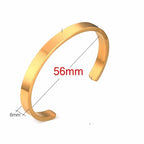 Gold Flat Cuff Bangle Bracelet 8mm