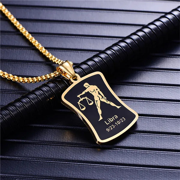 Leo 12 Constellations Necklace For Men/Women Birthday Gifts Stainless Steel Gold Color Scorpio Pendant Zodiac Sign Jewelry