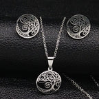 Tree of Life Set Necklace — Gold Stainless
