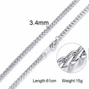 Snake Chain Necklace — Stainless Steel 24"
