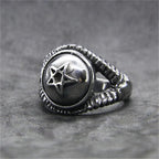 Pentagram Dome Ring for Men — 316L Stainless Steel