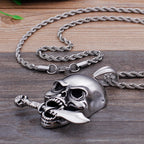 Rocker Skull Head Pendant Necklace For Men Jewelry Accessory Stainless Steel Best Friends Ghost Necklaces & Pendants