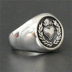 Olive Branch Love Heart Ring — Leaf Band Design