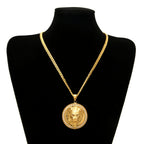 Iced Out Lion Head Pendant — Gold