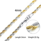 Twisted Wave Rope Chain Necklace — Gold