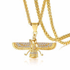 Farvahar Wing Pendant Necklace — Stainless Steel