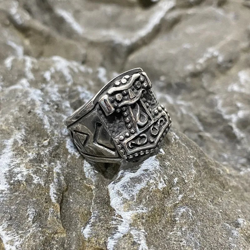 Thor's Hammer Nordic Viking Ring — Stainless Steel