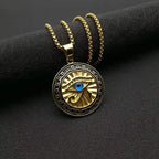 Shining Iced Out Ancient Egyptian God Eye of Horus Cross Pendant Necklace for Men and Women Hip Hop Trendy Amulet