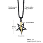 PENTAGRAM WITH LIGHTNING BOLT PENDANT SATANIC SYMBOL STAINLESS STEEL ANTON LAVEY SIGIL NECKLACE AMULET TALISMAN SIGN