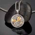 Spartan Warrior Axe Pendant Necklace — Gold-Tone Steel
