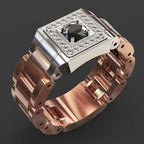 Iced Out Blue CZ Statement Ring, 1 Carat — Multi-Tone
