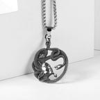 Cool Snake Pattern Metal Viper Pendant Necklace For Men Harajuku Vintage Punk Animal Gothic Choker Stainless Steel