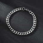 Sifisrri Punk Men 3/5/7mm Stainless Steel Curb Cuban Link Chain Bracelets Gold Color Solid Chains Unisex Wrist Jewelry Gift
