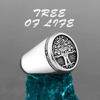 Viking Tree of Life Signet Ring — Stainless Steel