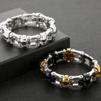 Punk Man Bracelet Skull 21MM Cycling Bicycle Link Chain Men's Bracelets Solid Stainless Steel Gothic Biker Jewelry