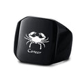 Vnox 18mm Signet Ring For Men Women, The Zodiac 12 Horoscope Constellation Sign Finger Band, Stainless Steel Aries Punk