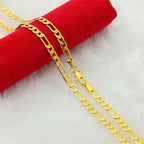 Hip Hop Mens Necklace 4/6/8mm Curb Cuban Chain Gold Color Filled Jewelry Necklaces Party Daily Wear 50-75cm