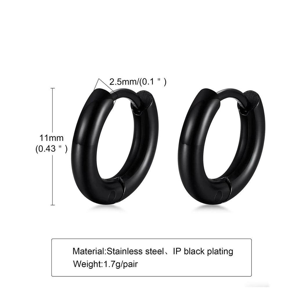 Minimal Huggie Hoop Earrings — Stainless Steel